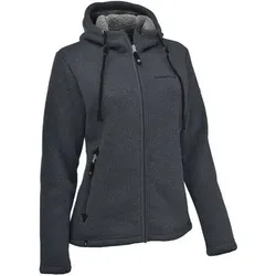 MAUL Damen Chieming Strickfeecejacke+Kapuze, Größe 34 in Schwarz 02