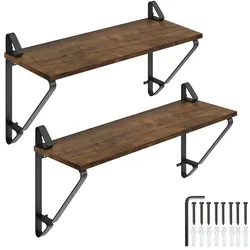 tectake 2 Hängeregale Irvine  Industrial Holz Dunkel, Rustikal