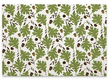 FirstDawn Oak Leaves 4-Pack Poly-Cotton Blend Placemats Manufactured in The USA Machine Washable Dryer Safe