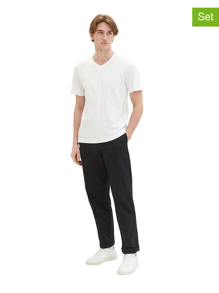 Tom Tailor 2er-Set: Shirts in Weiß - 3XL
