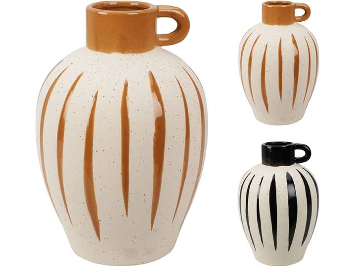 Vase FARID 17x17x6.5cm cremeweiss