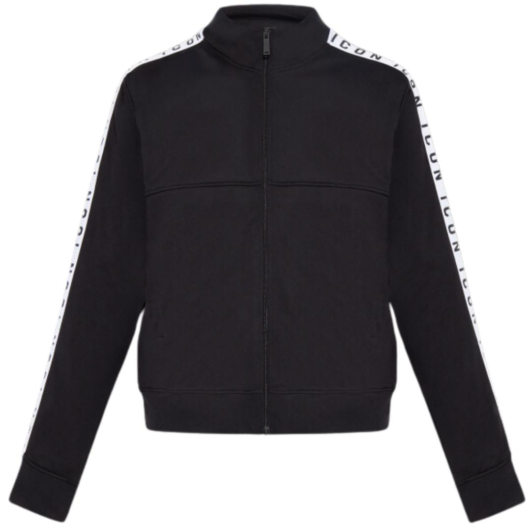 Dsquared2 getapete mouwen Dean Sport Fit zwarte jas