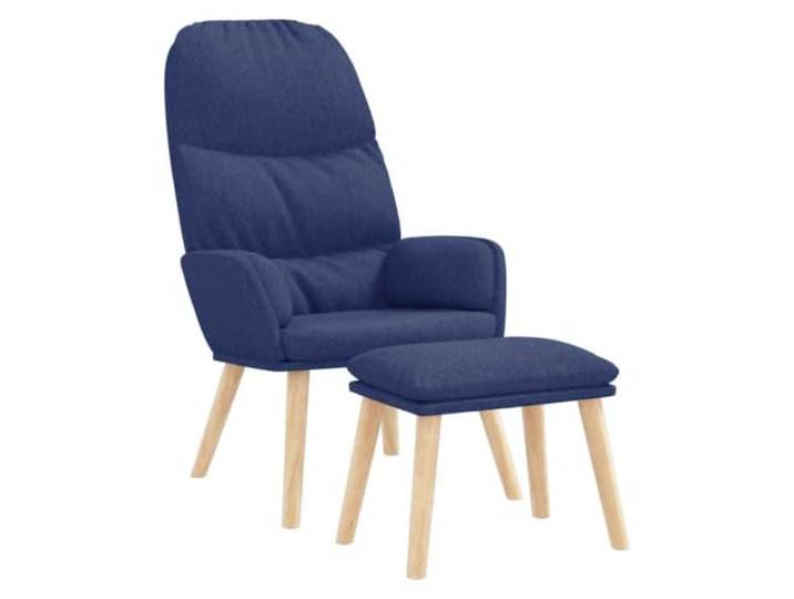Makastle Relaxsessel mit Hocker Blau Stoff