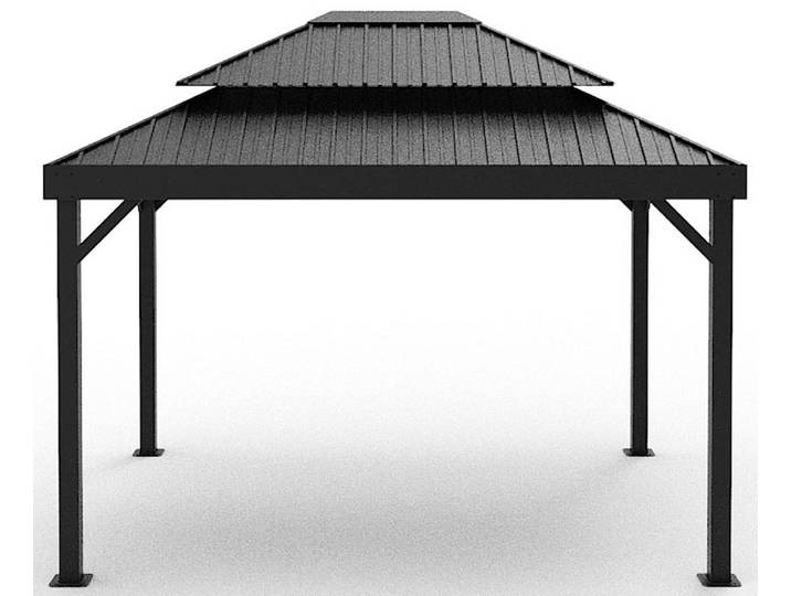 Pavillon SOJAG London Schwarz , schwarz, B/H/T: 299,3cm x 310cm x 424,3cm, Pavillons, Pavillon, Massive Konstruktion aus Aluminium