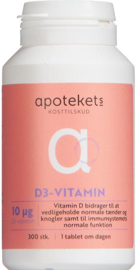 Apotekets D3-vitamin 10 mikg Kosttilskud 300 stk