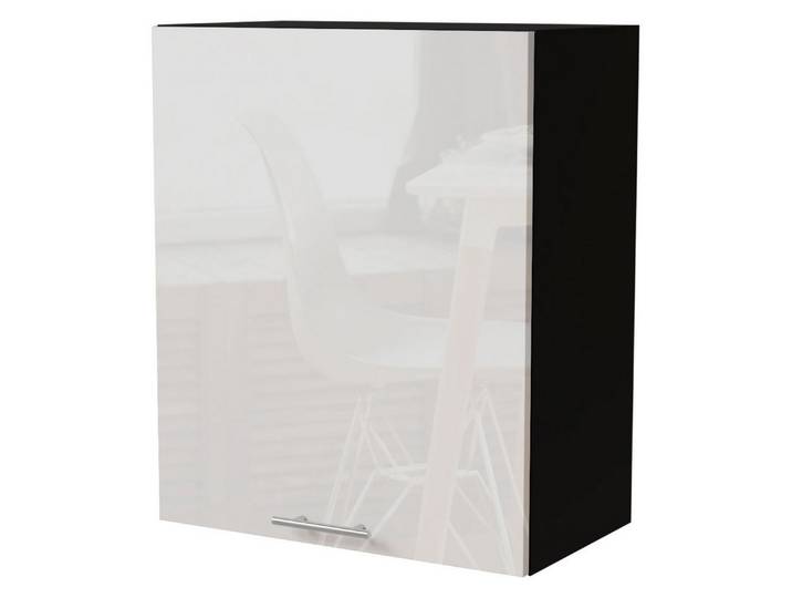 Feldmann-Wohnen Klapphängeschrank Essen (W2/60, 1-türig, 2 Einlegeböden, 1-St., Küchenhängeschrank) 60x32,5x72cm schwarz - weiß Hochglanz (ES-W2/60)