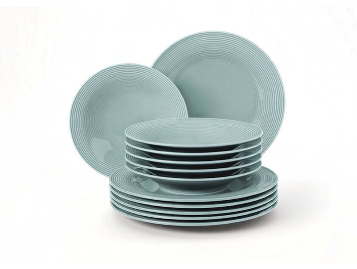 Tafelservice BEAT COLOR GLAZE 12-teilig arktisblau