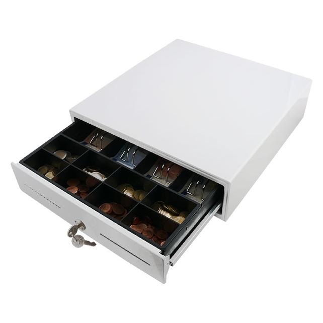Artdev AC-3330 - Einstiegs-Kassenlade Baby Plus - glänzend weiss RAL9003 - EPSON-Anschlu (AC-3330CLW-ACT)