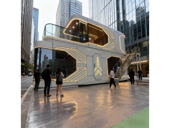 Maison mobile intelligente en conteneur, préfabriquée, pour zone touristique, hébergement modulaire, chambre ciel étoilé, véranda, conteneur pour l'Espagne
