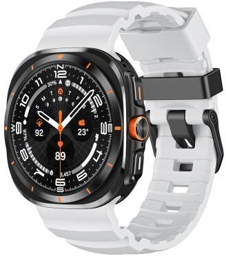 Everyday Crate Samsung Galaxy Watch Ultra 47mm Silicone Watch Band Rugged Sports Watch Strap For Outdoor Adventures white
