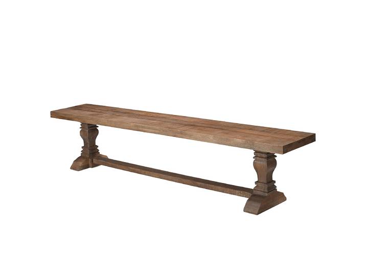 Banc en bois massif AHRAI 220cm Marron