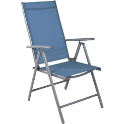Mojawo, Gartenstühle, 6er Set Garten Klappstuhl Aluminium - Textilen Silbergrau/Petrol
