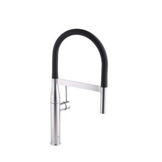 Grohe Douchekraan Essence met uitschuifbare douchekop en flexibele zwarte armatuur