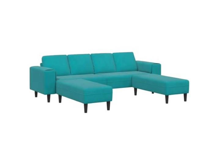 VIHHQGC Sofa 3er Türkis 250 x 188 x 76 cm Polyester Strapazierfähig, atmungsaktiv, Sperrholzkorpus, schwarze Beine, wetterbeständig, pflegeleicht