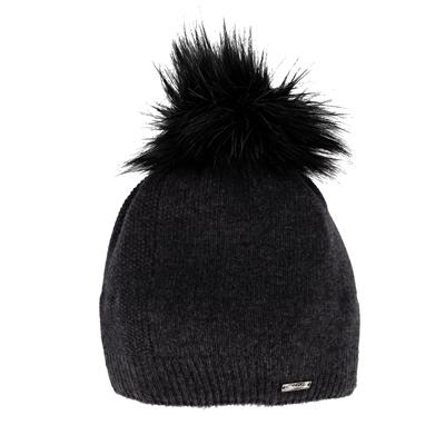 Strickmütze CAPO, Damen, schwarz, Strick, Kaschmirmischung, Mützen Strickmütze, Wintermütze, Kaschmir-Wolle-Mischung, Futter, Fake-Fur, Struktur