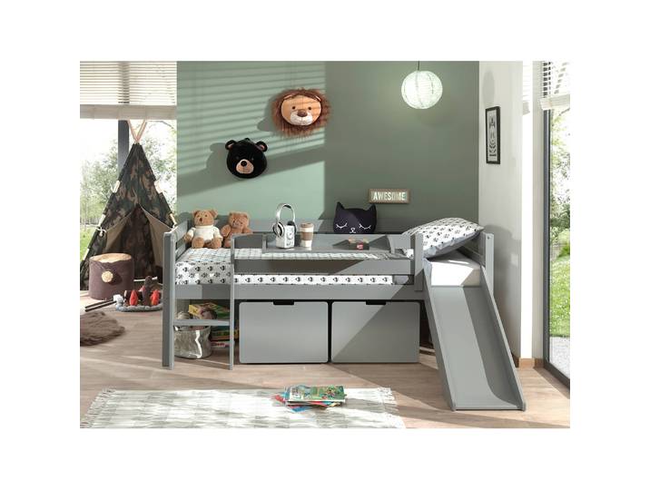 Kojenbett V 90 x 200cm Grau/Grau