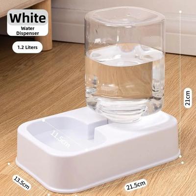 Uplift Treasures Automatic Pet Food And Water Dispenser Set white Dispenser