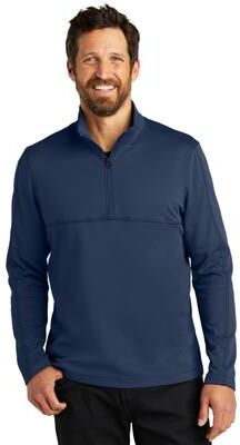 Port Authority F804 Smooth Fleece 1/4-Zip T-Shirt in River Blue Navy size XL   Polyester