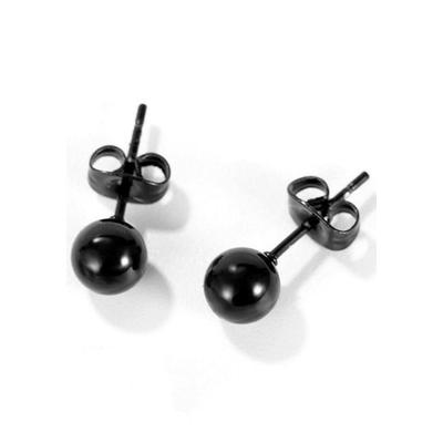 Paar Ohrstecker FIRETTI "Schmuck Geschenk Ohrschmuck Dot", schwarz, Ohrringe, Damen, 6mm, Edelstahl