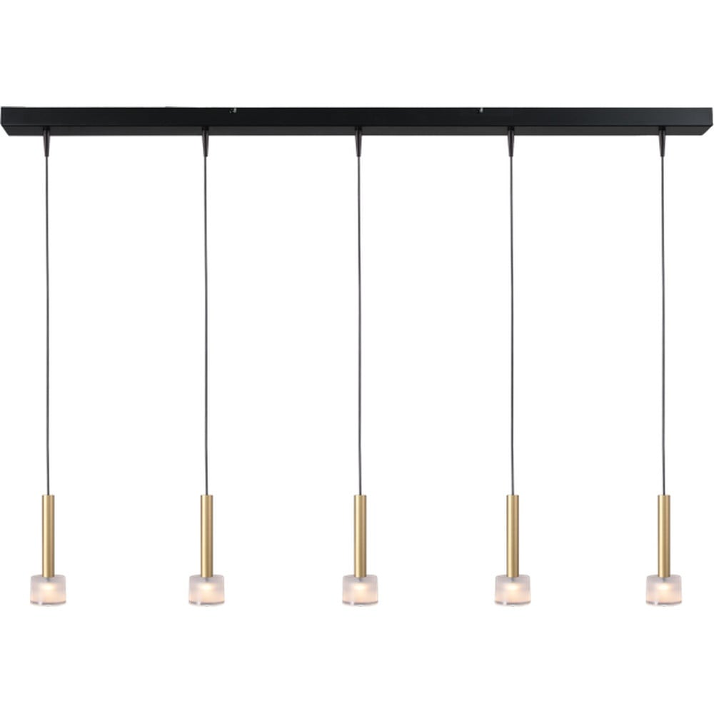 Masterlight Fabro 5-lichts hanglamp met LED - Mat Goud/Messing