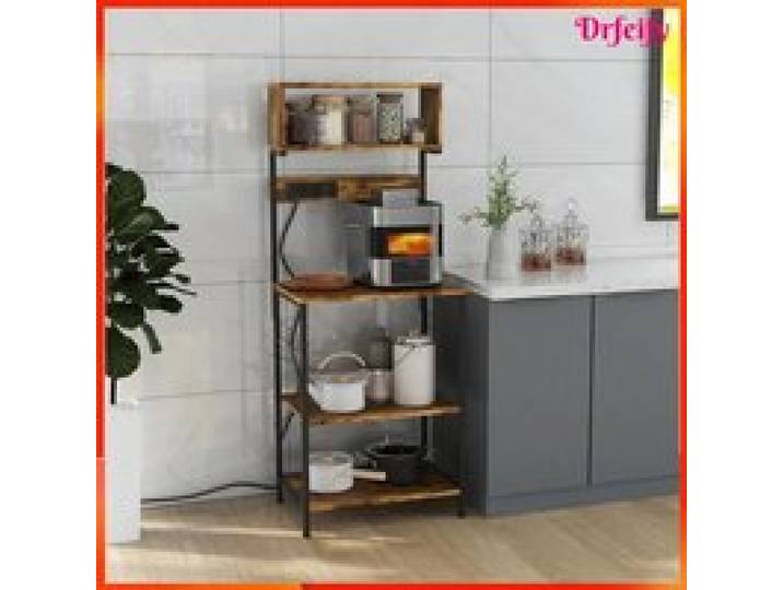 Étagère de cuisine - AKOZON - 10115 - 2 prises + 2 USB - 5 crochets - Étagère réglable