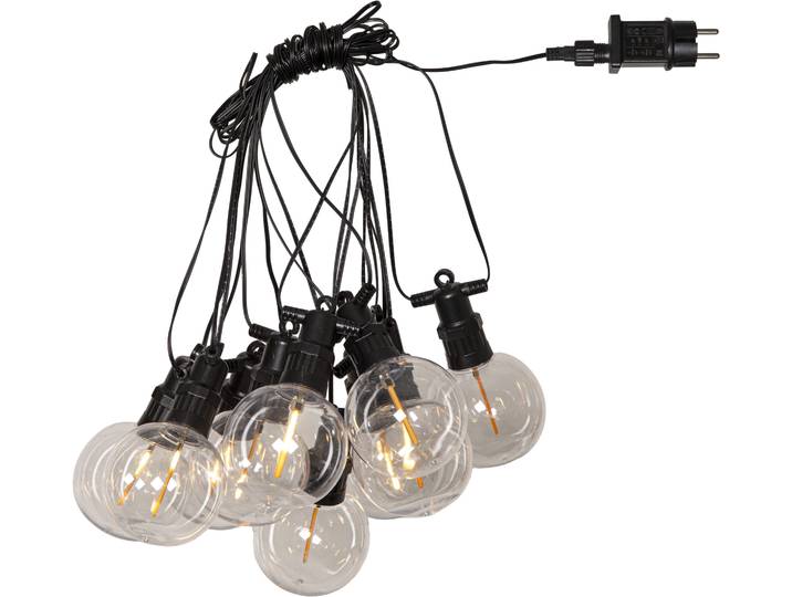 LED-Lichterkette Circus Nevada , transparent, Dioden 10 Stk. Flammen 10 Stk., Gesamtlänge 4,5m, PARFORCE TRADITIONAL HUNTING, Lichterketten, Kunststoff, ca. 450x14 cm, 5m Zuleitung, Trafo, outdoor, LED-Lichterkette