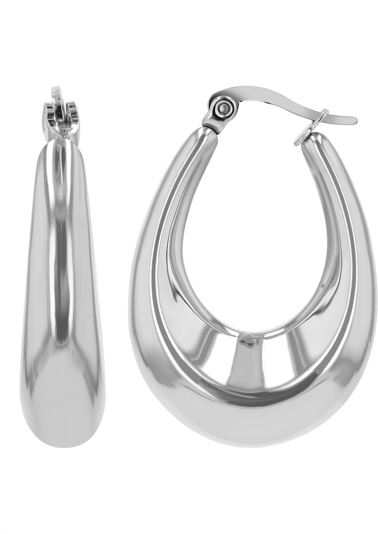 Paar Creolen LADY, silber (silberfarben), Ohrringe, Damen, Creolen