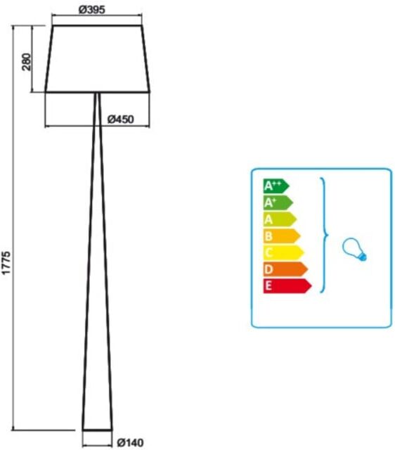 Aluminor Lampadaire design en bois Marron 45x178x45cm