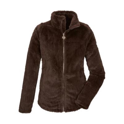 Fleecejacke KILLTEC "KOW 493 WMN FLC JCKT", Damen, Gr. 38, dunkelbraun, Obermaterial: 100% Polyester, Jacken Fleecejacke, Weiche Fleecejacke, Allover-Prägung, verschließbare Taschen
