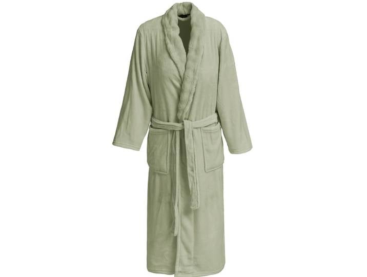 Peignoir polaire femme doux et chaud sauge s