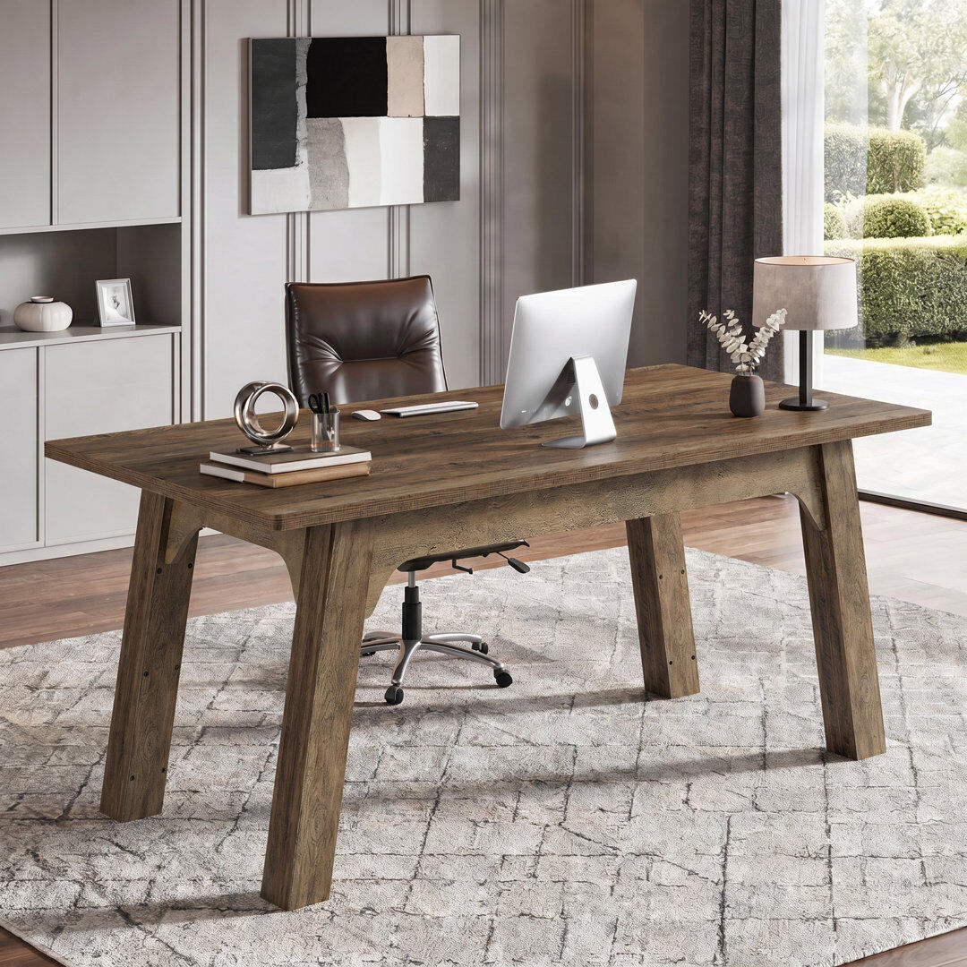 Blue Elephant Computer Desk Brown 80.01cm H X 159.99cm W X 80.01cm D