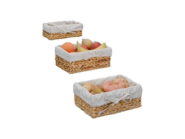 Brotkorb RELAXDAYS Set , braun (crème, hellbraun), H:12cm, Lebensmittelaufbewahrungsbehälter, Brotkorb