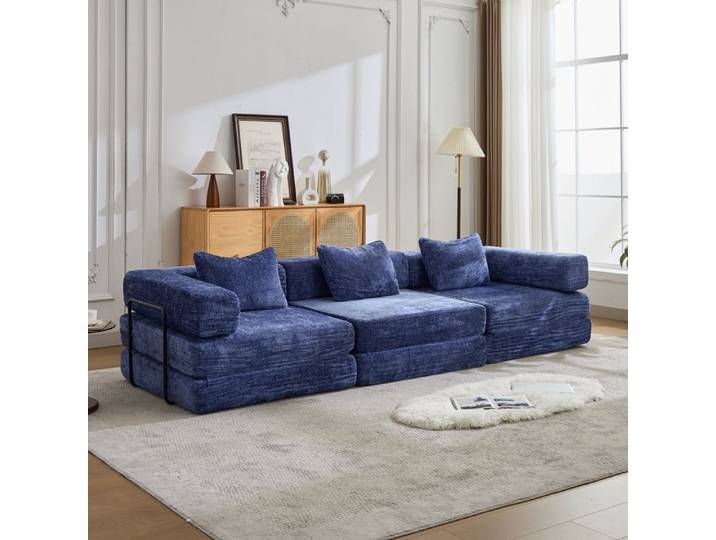 Canapé de compression Sofa au sol convertible avec cadre en forme fixe Sofa sectionnel modulaire sans os Pas d'assemblage requis