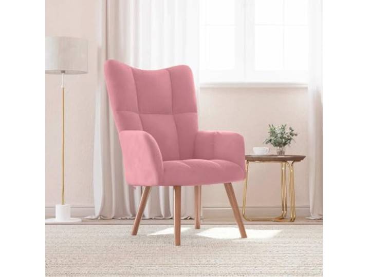 NLQMSU Relaxsessel, Velours, mit Stahlrahmen und Holzbeinen, Rosa Dekorative Block-Rückenlehne, weicher Sitz, Verwendung im Innenbereich, einfache Pflege, fernhalten von Flammen