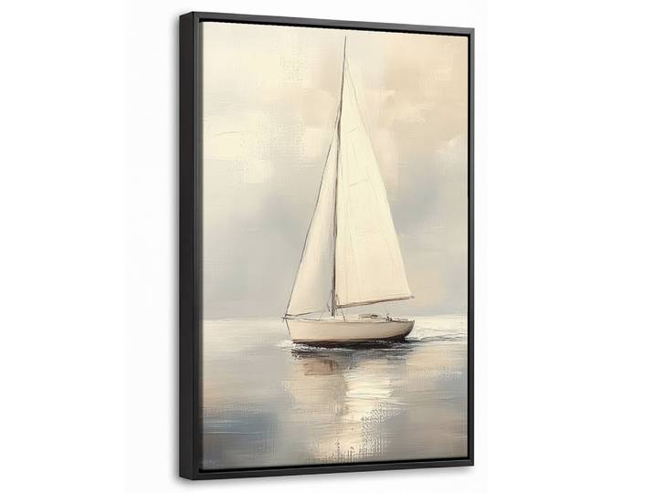 LEINWAND Bilder mit Rahmen - Segelschiff - Meer - Bewölkt - 40x60