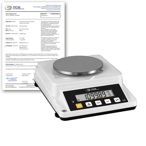 PCE Instruments PCE-BSK 1100-ICA Tischwaage kalibriert (ISO) Wägebereich (max.) 1100g Ablesbarkeit 0.01g batteriebetrieben