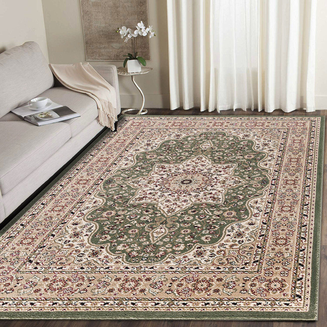 Latitude Vive Hoyt Oriental Area Rug Grey/Beige/Red Round 120cm