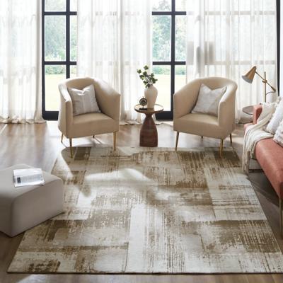 KALATY Monarch Taupe Brushstroke Area Rug