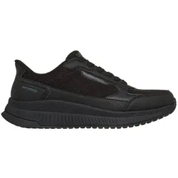 SKECHERS Herren Slipper He/Uni SLIP-INS WATERPROOF PU-MESH LACE UP, Größe 42 in Schwarz Schwarz