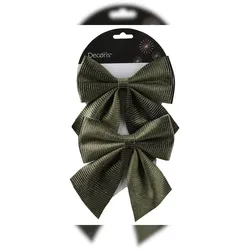 Christmas Decorations Schleifen 15cm 2er Set Geschenkschleifen Weihnachtsschleifen Dekoschleifen festliche Dekoration Weihnachten Hochzeit Grün