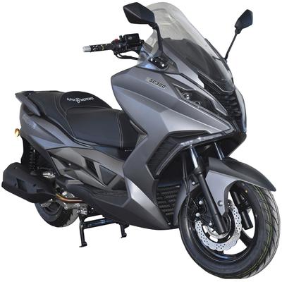 Motorroller ALPHA MOTORS "Sport Cruiser 300", grau (grau, schwarz), Motorroller, 125 km/h, mit integr. Alarmanlage, Keyless-System, USB-Anschluss und Windschild, B:81cm H:132cm L:218cm