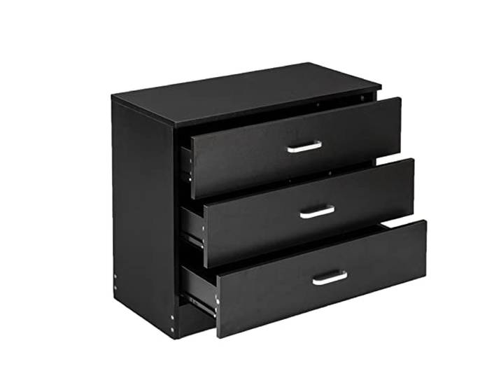 YCCHAH Bett mit Stauraum Interior Creative Minimalist Dreistufige Schubladenkommode Aufbewahrungsschrank Schlafzimmer Nachttisch Beistelltisch Weiß/Schwarz Desktop(A)