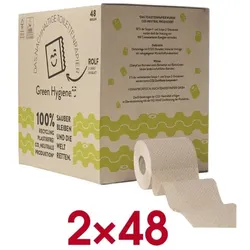 Green Hygiene 2x Recycling-Toilettenpapier Rolf 2-lagig 96 Rollen gesamt braun