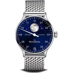 Meistersinger Klassik Plus Lunascope LS908 - blau,silber - 40mm