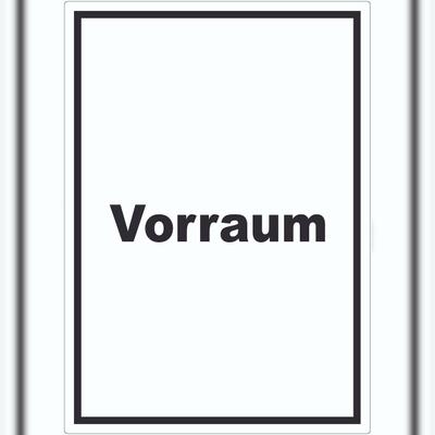 HB-Druck Vorraum Aufkleber mit Text Diele Vorzimmer hochkant A1 (594x841mm)