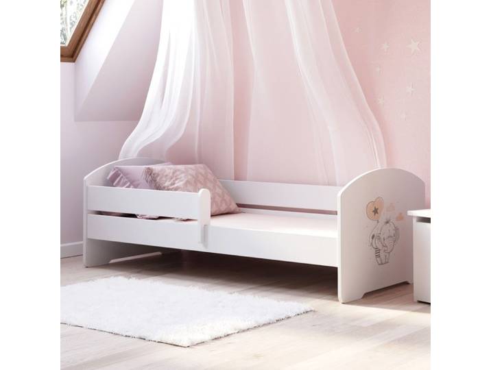 Lit pour enfant LUK – 70 x 140 cm avec matelas et motif éléphant