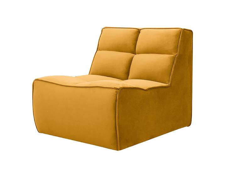 Sofaelement Sessel Gelb Samt Blonda 80 x 76 x 93cm
