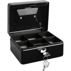 Alco Geldkassette 840, mit Zylinderschloss, 15,2 x 7,6 x 11,9 cm, schwarz