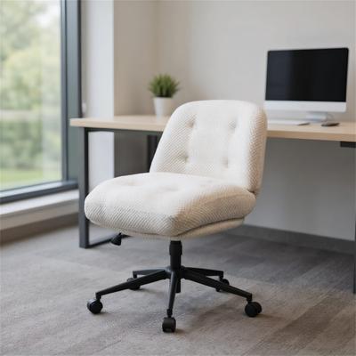 DEVERA Modern Office Chair with Crossed Metal Legs, Ergonomic Swivel Desk Chair