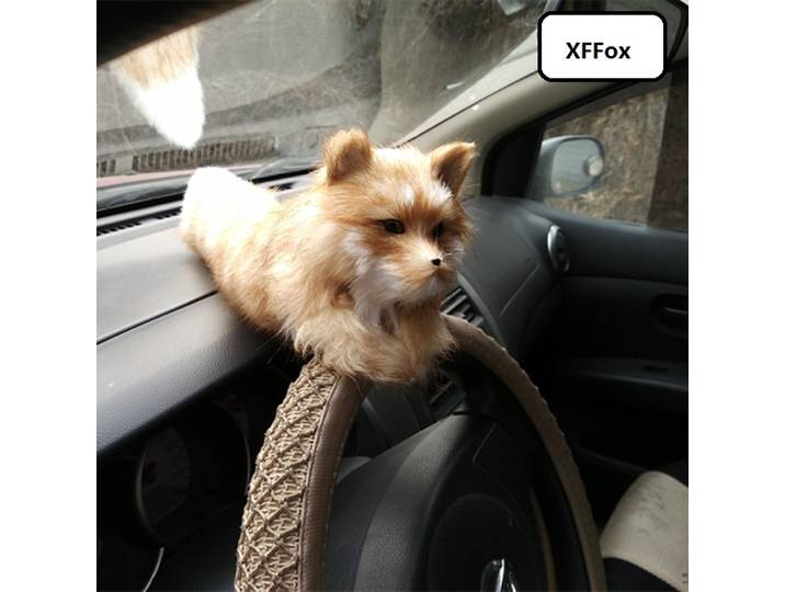 Modèle de renard de 63 cm en fourrure naturelle, peluche réaliste et simulation de fourrure, jouet de renard réaliste, cadeau pour la décoration de la maison